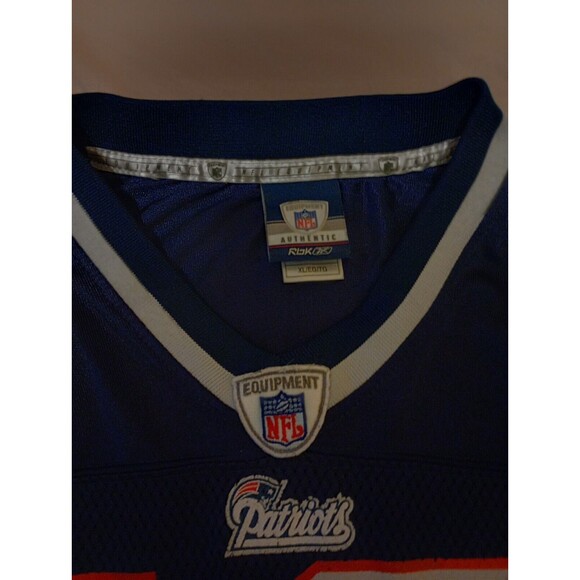 Vintage Tom Brady #12 New England Patriots  Reebok NFL Blue Jersey, Size XL - Picture 3 of 4